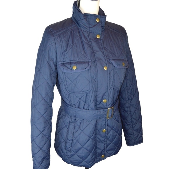 Retro GAP Factory Diamond Quilted Lightweight Snap Front Jacket, Navy - Small - Picture 1 of 12